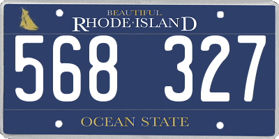 RI license plate 568327