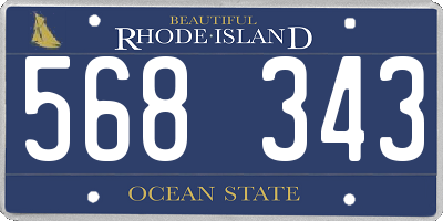 RI license plate 568343