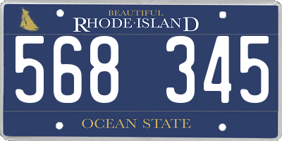 RI license plate 568345