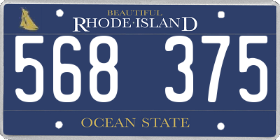 RI license plate 568375