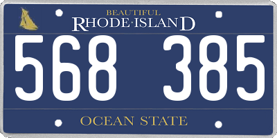RI license plate 568385