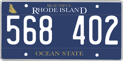 RI license plate 568402