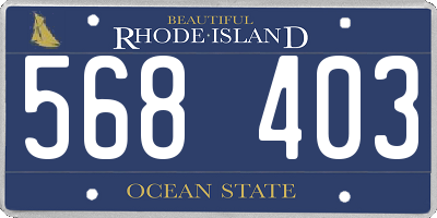 RI license plate 568403