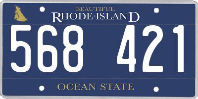 RI license plate 568421
