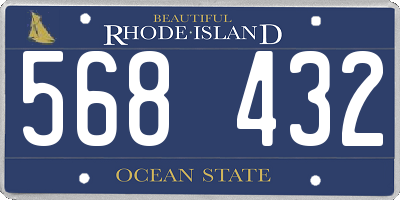 RI license plate 568432