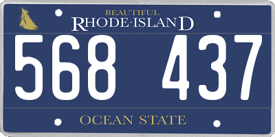 RI license plate 568437