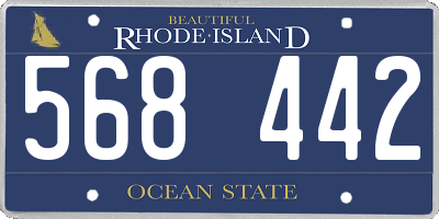 RI license plate 568442