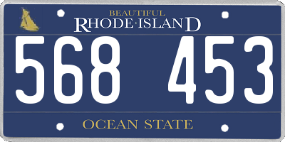 RI license plate 568453