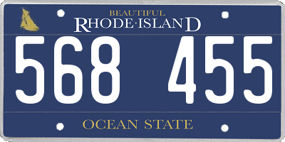RI license plate 568455
