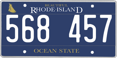 RI license plate 568457