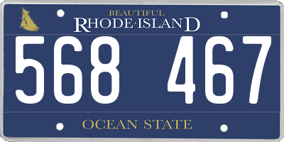 RI license plate 568467