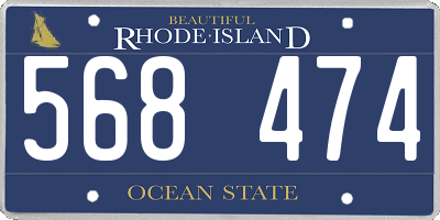 RI license plate 568474