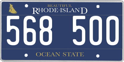 RI license plate 568500