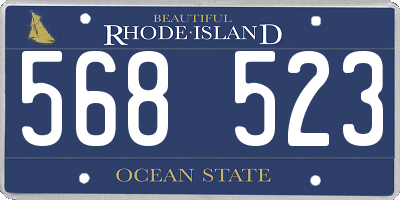 RI license plate 568523