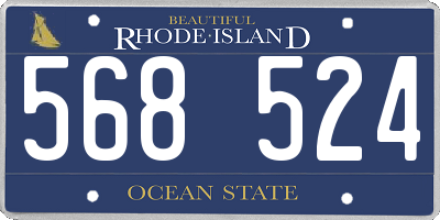RI license plate 568524