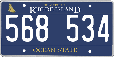 RI license plate 568534