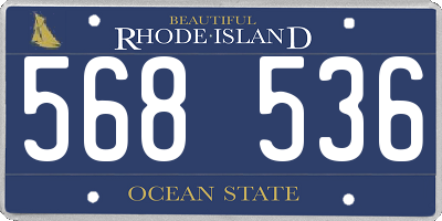 RI license plate 568536