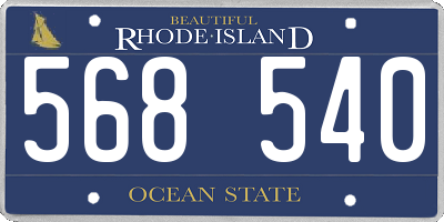 RI license plate 568540