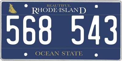 RI license plate 568543