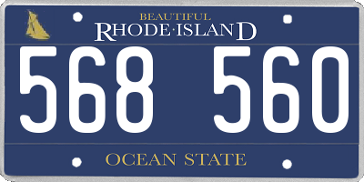 RI license plate 568560