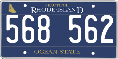RI license plate 568562