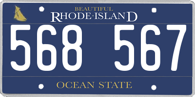 RI license plate 568567
