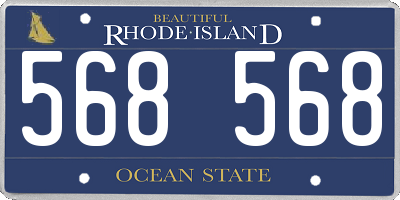 RI license plate 568568