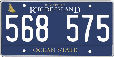 RI license plate 568575