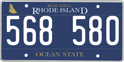 RI license plate 568580