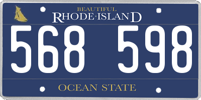 RI license plate 568598