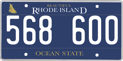 RI license plate 568600