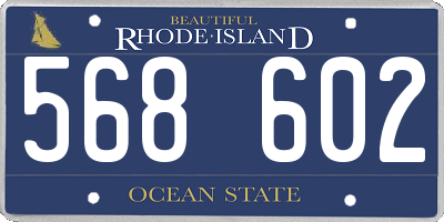 RI license plate 568602