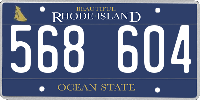 RI license plate 568604