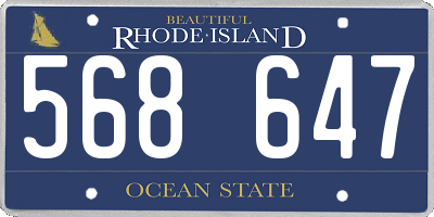 RI license plate 568647