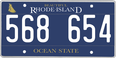 RI license plate 568654