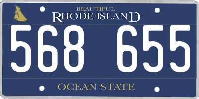 RI license plate 568655