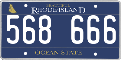 RI license plate 568666