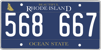 RI license plate 568667