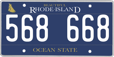 RI license plate 568668