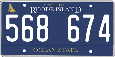 RI license plate 568674