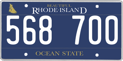 RI license plate 568700