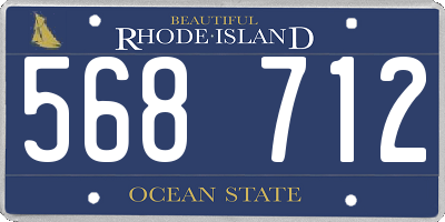 RI license plate 568712