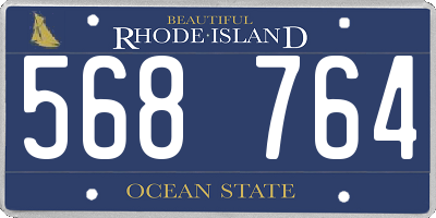 RI license plate 568764