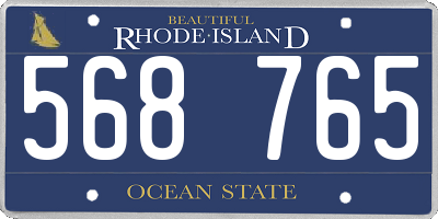 RI license plate 568765
