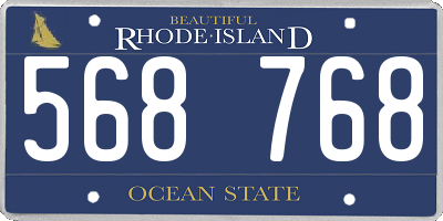 RI license plate 568768