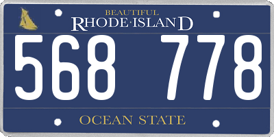 RI license plate 568778
