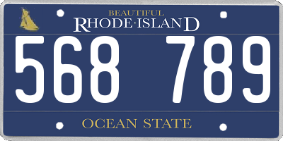 RI license plate 568789