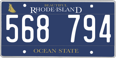 RI license plate 568794
