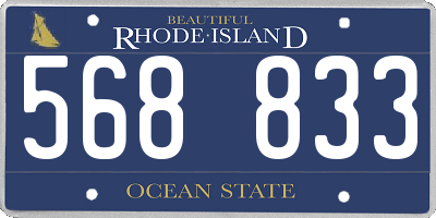RI license plate 568833