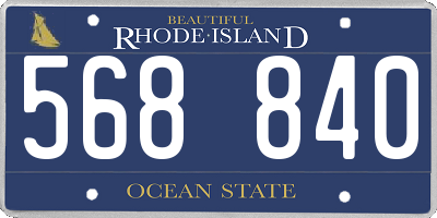 RI license plate 568840